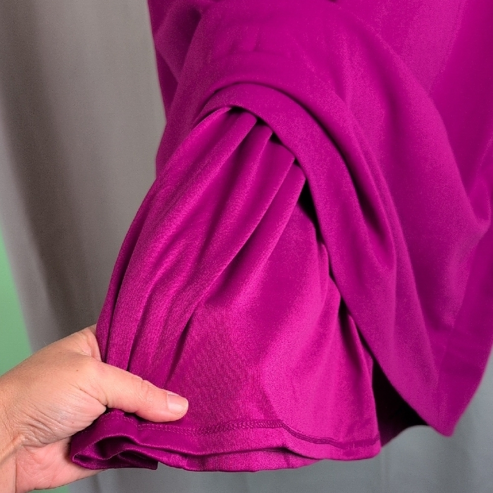 Chic Magenta Ruffle Sleeve Midi Dressโ - Picture 6 of 7